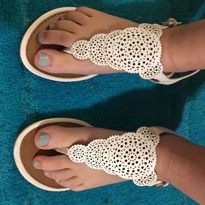 New Directions White Sandals